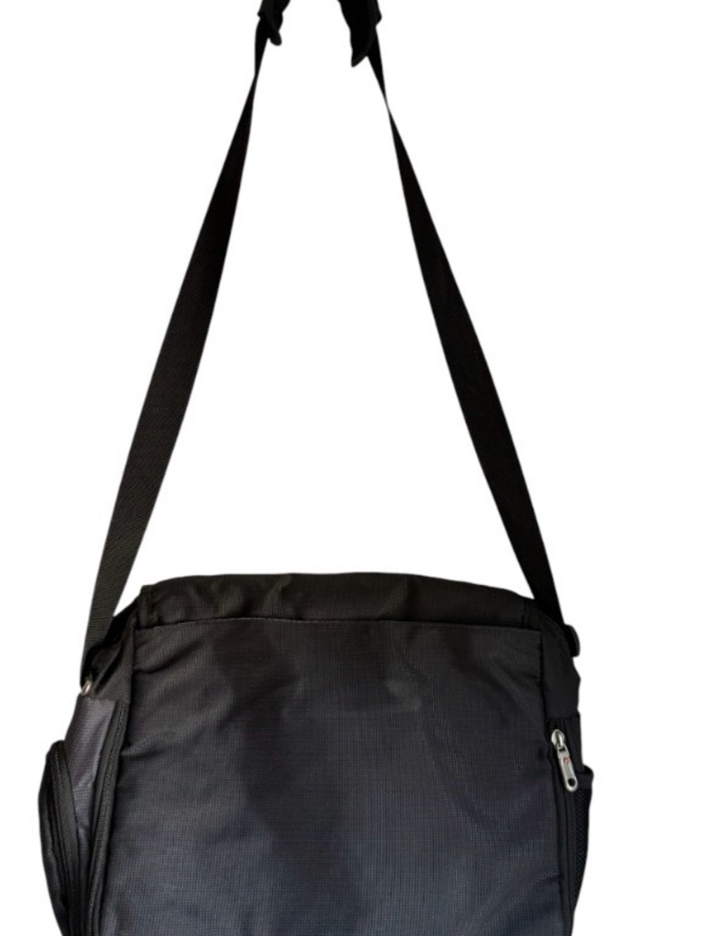 SwissGear Black and Gray Crossbody Messenger Bag with Red Logo Accent - Picture 2 of 4